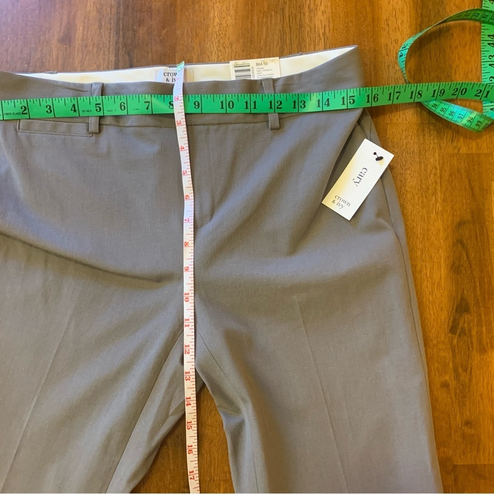 Crown & Ivy size 6 NWT Cary chino pants gray stretch tapered pants. - Picture 6 of 12